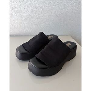 STEVE MADDEN Slinky30 Black Y2K Platform Slip On Sandals Womens 6.5 US - 37 EU